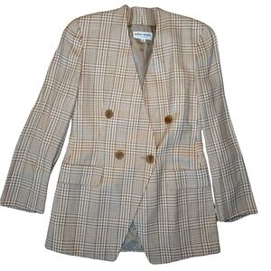 Giorgio Armani Women's Beige Checkered Blazer